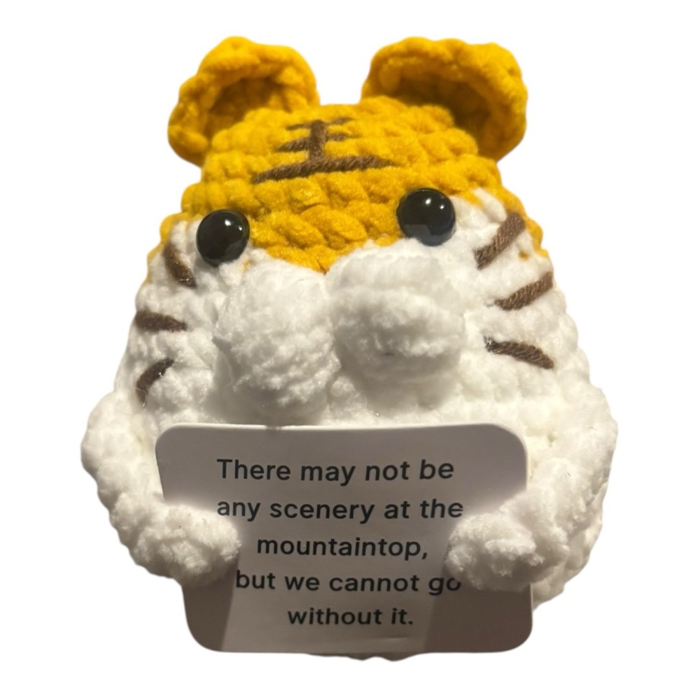 AB INKS Handmade Crocheted Animal with Inspirational Message